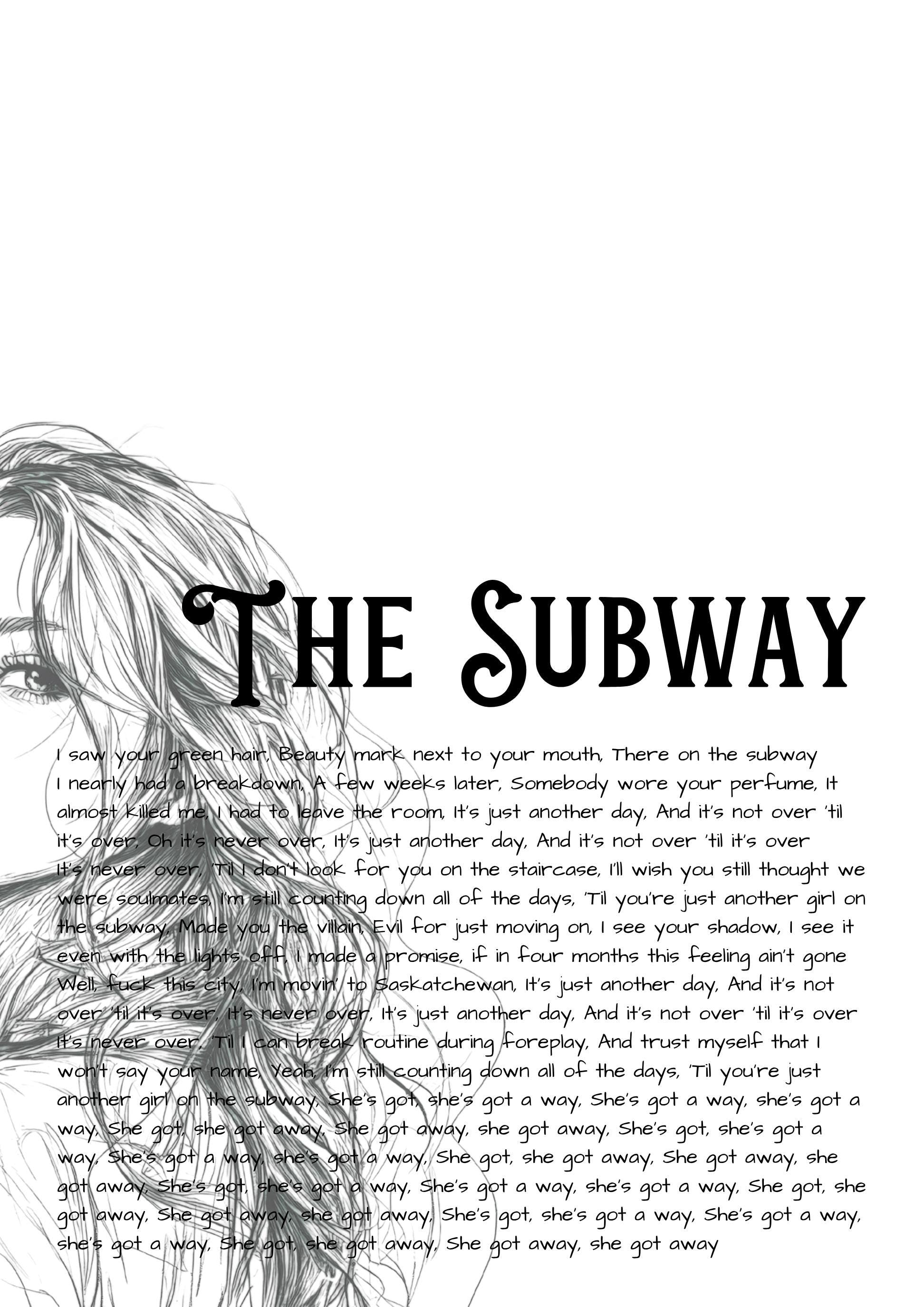 Chappell Roan ‘The Subway’ Lyric Print – A4 Poster on Satin Oyster 265gsm Paper