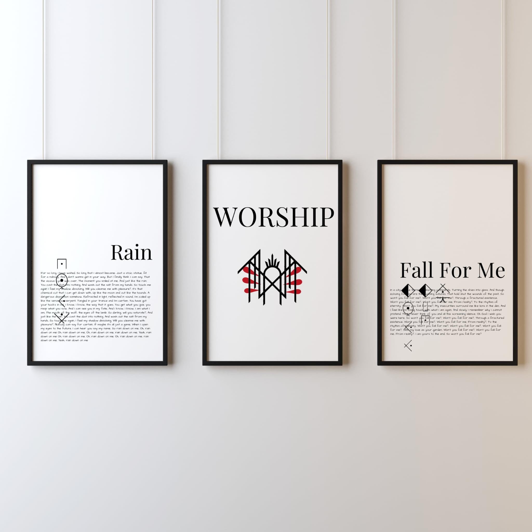 Sleep Token ‘Rain’ Lyric Poster – A4 Print on Satin Photographic Paper – Band Inspired Wall Art