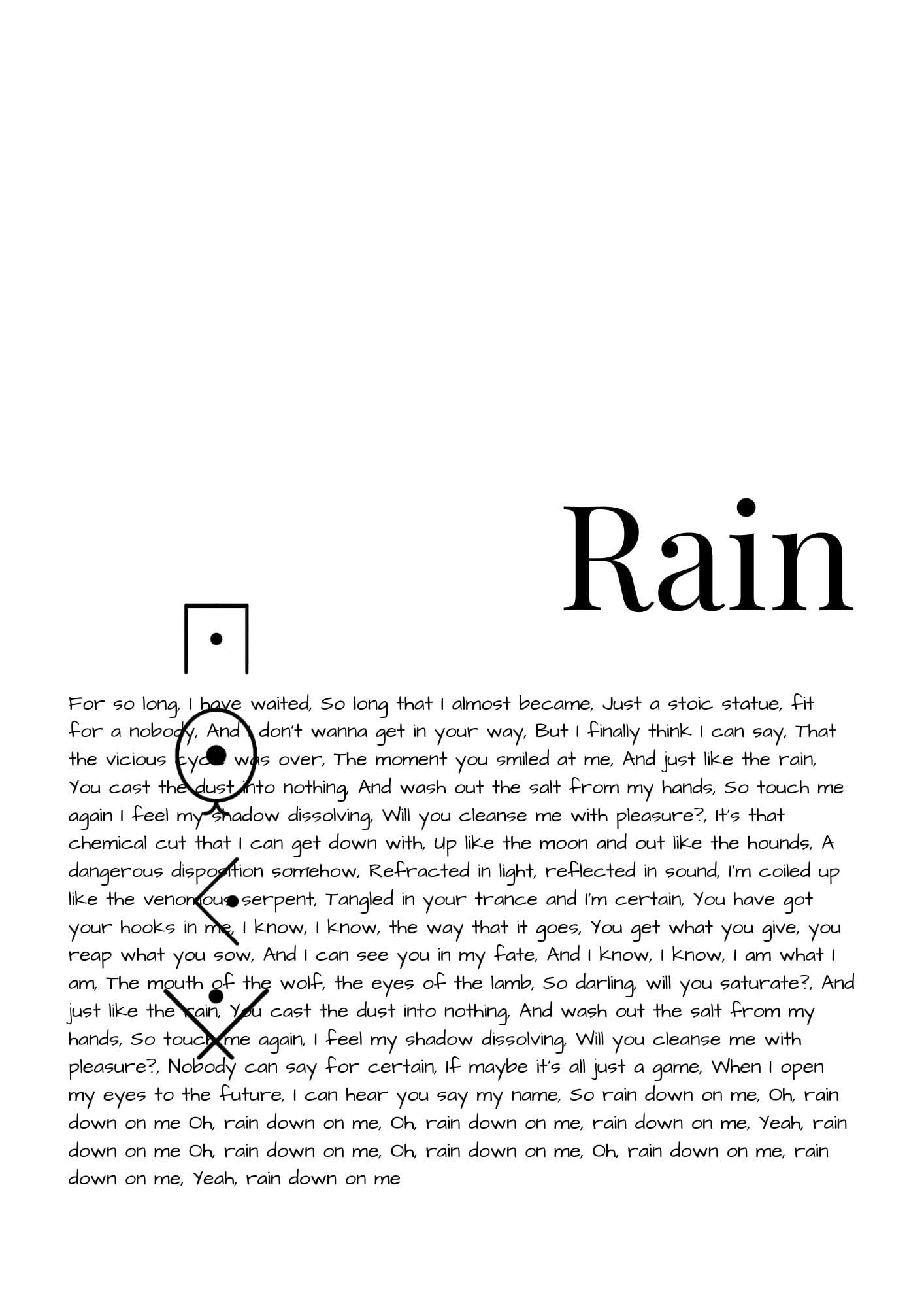 Sleep Token ‘Rain’ Lyric Poster – A4 Print on Satin Photographic Paper – Band Inspired Wall Art