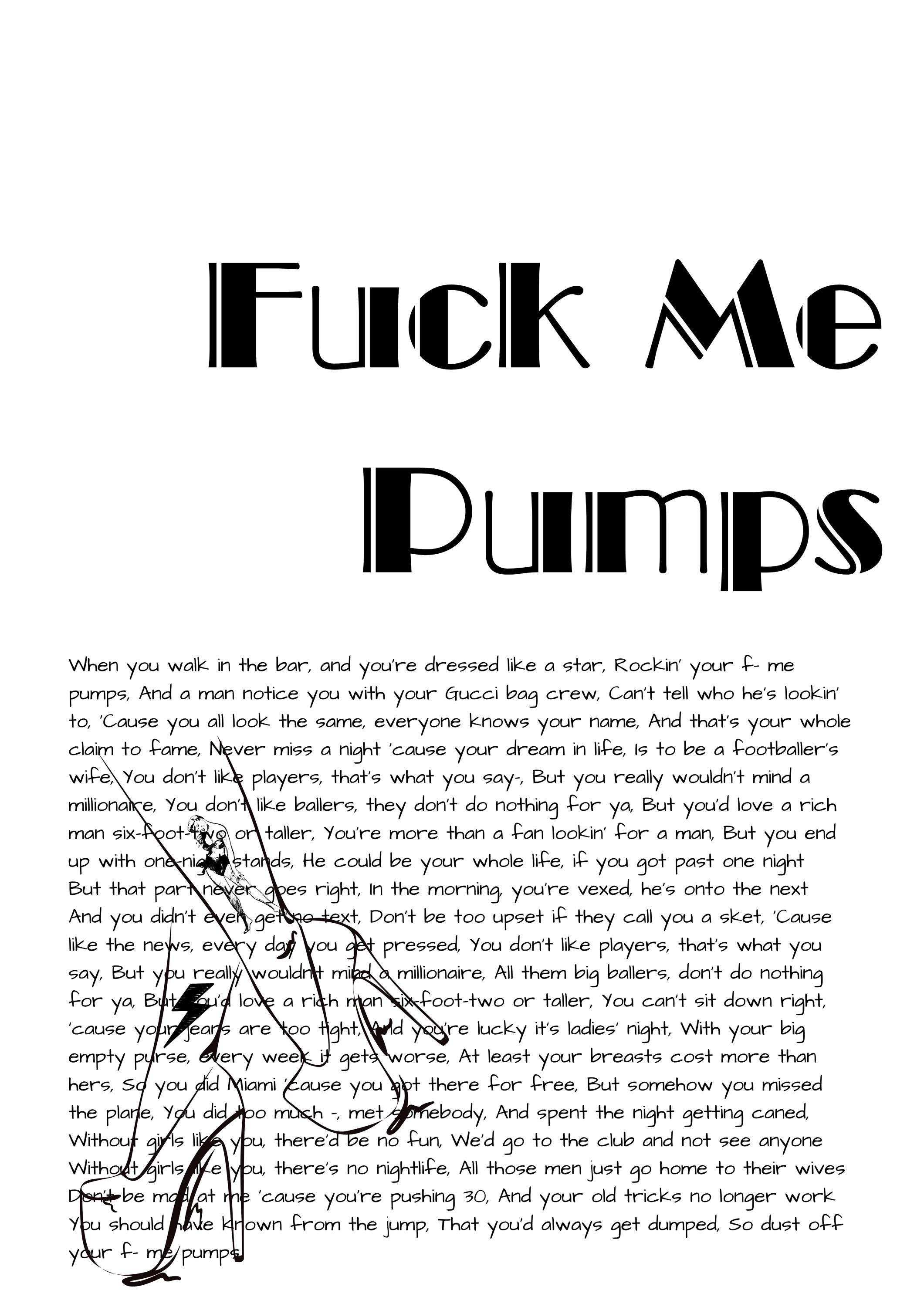 Amy Winehouse ‘F Me Pumps’ art Print – A4 Poster on Satin Oyster 265gsm Paper