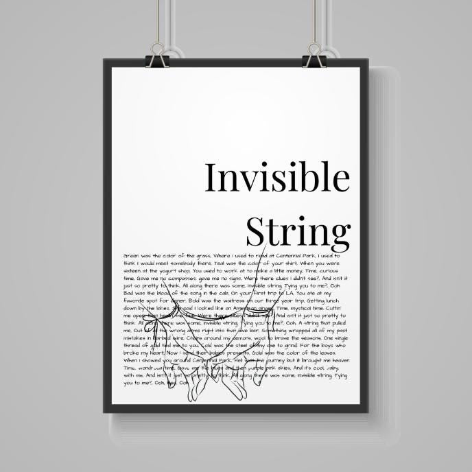 Taylor Swift ‘Invisible String’ Lyric Print – A4 Poster on Satin Oyster 265gsm Paper