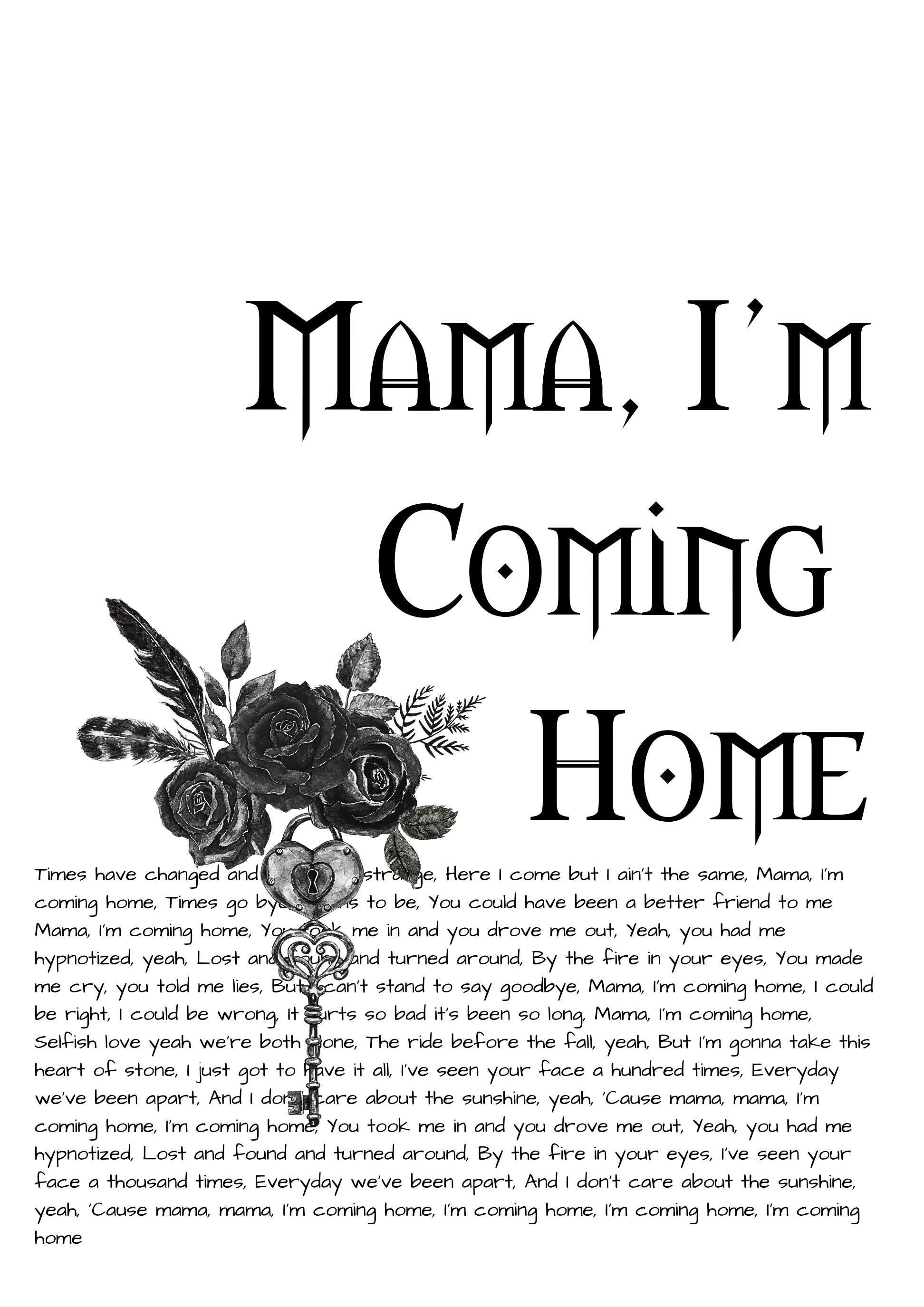 Ozzy Osbourne ‘Mama I'm Coming Home’ Lyric Print – A4 Poster on Satin Oyster 265gsm Paper